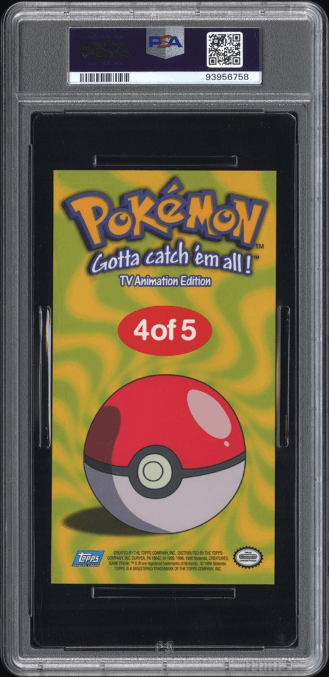 PSA 9 Charmander #4 Topps Pokémon TV Anime Series 1 Oversized Tin Toppers